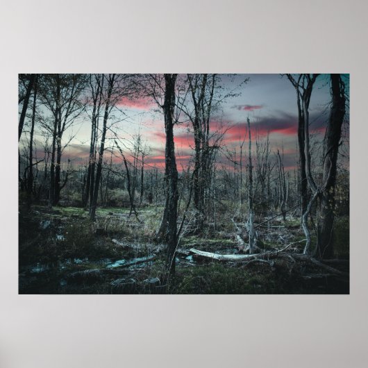 ゴシック様式のアートの暗い沼地の森 ポスター (正面)