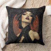 ゴシック様式のアールヌーボー女性 クッション (ブランケット)