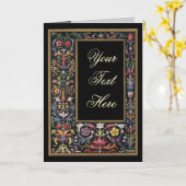 ゴシック様式のイルミネーション グリーティング カード - カスタマイズ可能 (黄色い花)