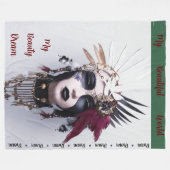 ゴシック様式のインディアンヘアドアート:強さパワー – フリースブランケット (正面(横))