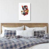 「ゴシック様式のエレガンス：スカルとペンダントを持つ女性」 キャンバスプリント (インサイチュ (寝室))