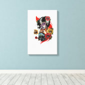 「ゴシック様式のエレガンス：スカルとペンダントを持つ女性」 キャンバスプリント (インサイチュ (ウッドフロア))