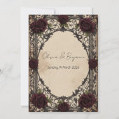 ゴシック様式のエレガンス:ヴィンテージの結婚式招待状 招待状 (裏面)