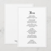 ゴシック様式のエレガントなウェディングディナーメ縁どニュー メニュー (正面/裏面)