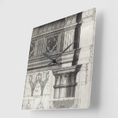 ゴシック様式のエンタブラチュアと首都 スクエア壁時計 (傾斜)