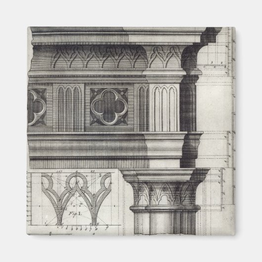 ゴシック様式のエンタブラチュア マグネット (正面)