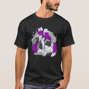 ゴシック様式のオカルトエースキャット無性国旗Lgbqa Asexualit Tシャツ