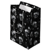 ゴシック様式のオカルトスカルとハート ミディアムペーパーバッグ (裏面アングル)