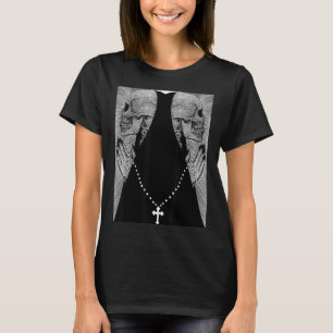 ゴシック様式のオカルト暗黒サタン非神聖な魔術師グン Tシャツ