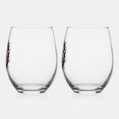 ゴシック様式のカップルスカルとバラ ステムなしワイングラス (左)