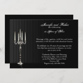 ゴシック様式のカンデストライプラブラ結婚記念日 招待状 (正面/裏面)