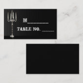 ゴシック様式のカンデラブラ結婚オンブラック座席表 プレイスカード (正面/裏面)