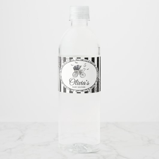 ゴシック様式のキャリッジハロウィーンのベビーシャワー ペットボトルラベル (正面)