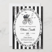 ゴシック様式のキャリッジハロウィーンのベビーシャワー 招待状 (正面)