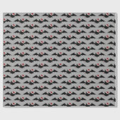 ゴシック様式のクリスマスこうもりパターン ラッピングペーパー (フラット)