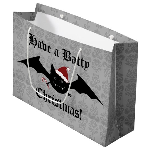 ゴシック様式のクリスマスこうもりフェスティバル ラージペーパーバッグ (正面アングル)