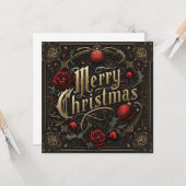 ゴシック様式のクリスマスカード カード (正面/裏面インサイチュ)