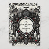 ゴシック様式のクリスマスカード – ヴィンテージダークホリデーあいさつ シーズンカード (正面/裏面)