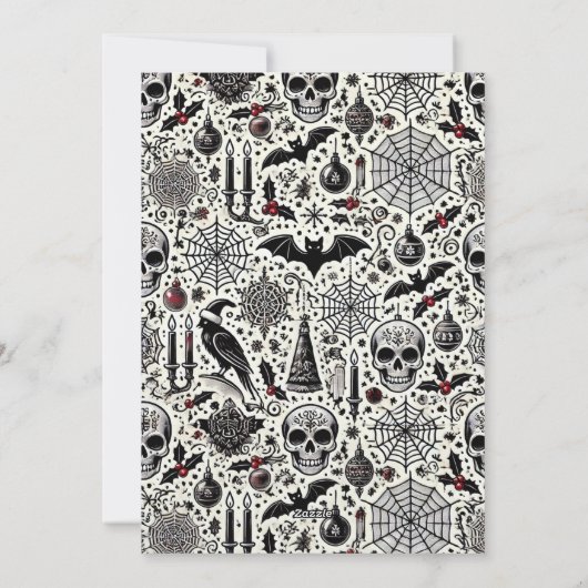 ゴシック様式のクリスマスカード – ヴィンテージダークホリデーあいさつ シーズンカード (裏面)