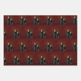 ゴシック様式のクリスマスキャンドルオーナメント ラッピングペーパーシート