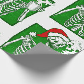 ゴシック様式のクリスマスコーヒー骨格の恐怖 ラッピングペーパー (角)