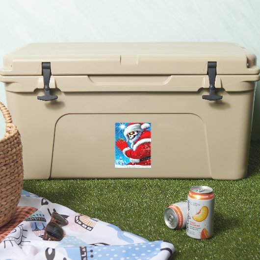 ゴシック様式のクリスマスサンタクロース骨格のモンスターアート シール (クーラー)