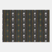 ゴシック様式のクリスマススカル包装紙 ラッピングペーパーシート (正面)