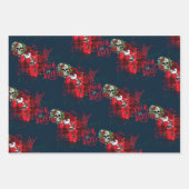 ゴシック様式のクリスマススカル包装紙 ラッピングペーパーシート (正面3)