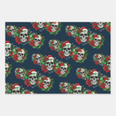 ゴシック様式のクリスマススカル包装紙 ラッピングペーパーシート (正面2)