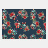 ゴシック様式のクリスマススカル包装紙 ラッピングペーパーシート (正面)