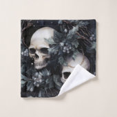 ゴシック様式のクリスマススカル バスタオルセット (ウォッシュタオル)