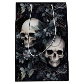 ゴシック様式のクリスマススカル ミディアムペーパーバッグ (正面)