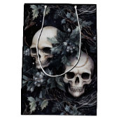 ゴシック様式のクリスマススカル ミディアムペーパーバッグ (裏面)