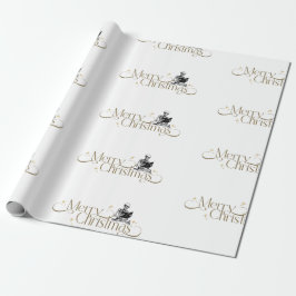 ゴシック様式のクリスマススケルトンブックラッピング紙 ラッピングペーパー