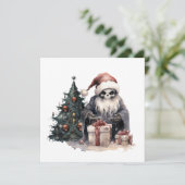 ゴシック様式のクリスマスツリーとサンタハットのスカル 招待状 (スタンド正面)