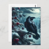 ゴシック様式のクリスマスツリーとハートとラヴェンス ポストカード (正面/裏面)