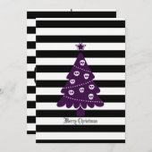 ゴシック様式のクリスマスツリーストライプとクリスマス シーズンカード (正面/裏面)