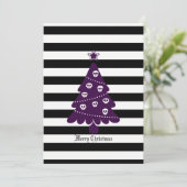 ゴシック様式のクリスマスツリーストライプとクリスマス シーズンカード (スタンド正面)