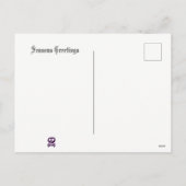 ゴシック様式のクリスマスツリーストライプとクリスマス シーズンポストカード (裏面)