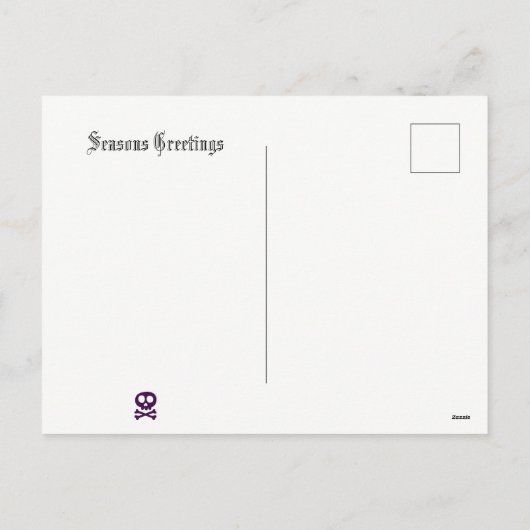 ゴシック様式のクリスマスツリーストライプとクリスマス シーズンポストカード (裏面)