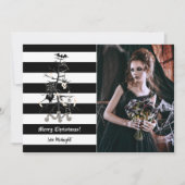 ゴシック様式のクリスマスツリーストライプの シーズンカード (正面)