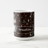 ゴシック様式のクリスマスツリー不気味な雪だるま コーヒーマグカップ (中央)