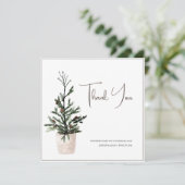 ゴシック様式のクリスマスツリー冬の結婚式 サンキューカード (スタンド正面)