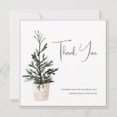 ゴシック様式のクリスマスツリー冬の結婚式 サンキューカード (正面)