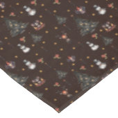 ゴシック様式のクリスマスツリー雪だるま動物 テーブルクロス (アングル)