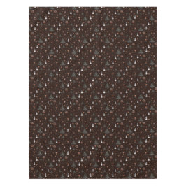 ゴシック様式のクリスマスツリー雪だるま動物 テーブルクロス