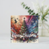 ゴシック様式のクリスマスツリー シーズンカード (スタンド正面)