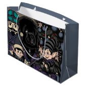 ゴシック様式のクリスマスニューファンドランド子犬 ラージペーパーバッグ (裏面アングル)