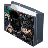 ゴシック様式のクリスマスニューファンドランド子犬 ラージペーパーバッグ (正面アングル)