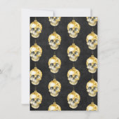 ゴシック様式のクリスマスパーティー金ゴールド&ブラック 招待状 (裏面)